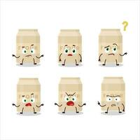 Cartoon character of white flour with what expression vector