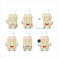 Cartoon character of white flour with various chef emoticons vector