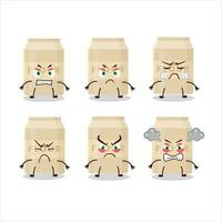 White flour cartoon character with various angry expressions vector