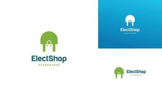 electronic store logo design icon template vector