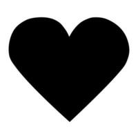 Flat design of black heart on white background vector