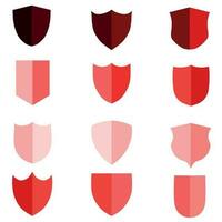 Sets of red shields icon vector