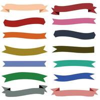 Sets of colorful ribbons icon vector