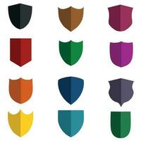 Sets of colorful shields icon vector