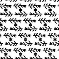Abstract monochrome seamless ethnic pattern vector