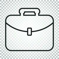 maleta vector icono. equipaje ilustración en línea estilo. sencillo negocio concepto pictograma en aislado antecedentes.