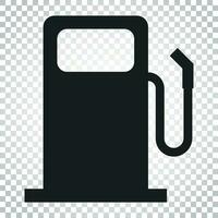 Fuel gas station icon. Car petrol pump flat illustration. Simple business concept pictogram on isolated background. vector