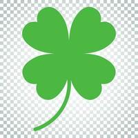 Four leaf clover vector icon. Clover silhouette simple icon illustration. Simple business concept pictogram on isolated background.