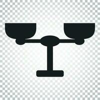 Scale weigher vector icon. Weigher, balance sign illustration. Business concept simple flat pictogram on isolated background.