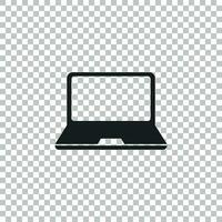 Laptop vector illustration. Notebook flat icon. Pc symbol.