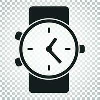 Watch vector icon. Clock flat illustration. Simple business concept pictogram on isolated background.