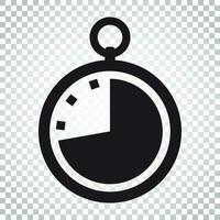 Timer icon illustration. Flat vector clock pictogram. Simple business concept pictogram.