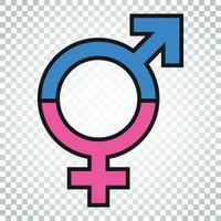 Gender equal sign vector icon. Men and women equal concept icon. Simple business concept pictogram on isolated background.