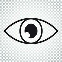 Simple eye icon vector. Eyesight pictogram in flat style. Simple business concept pictogram. vector