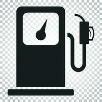 Fuel gas station icon. Car petrol pump flat illustration. Simple business concept pictogram on isolated background. vector