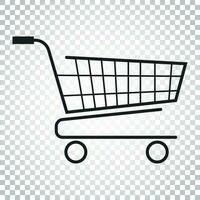 Shopping cart vector icon. Flat illustration. Business concept simple flat pictogram on isolated background.