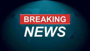 Breaking news vector icon. News with world map flat vector illustration. Communication business concept pictogram background.