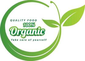 Organic Food logo design with agriculture field and food plant concept.Print vector
