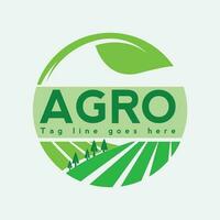 Agro logo design with agriculture field and plant concept.Adobe Illustrator Artwork vector