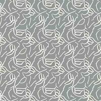 Floral and Geometric Patterns Intertwined. Abstract Intersecting Curves and Bold Stripes. Seamless Vector Background for Stylish Design