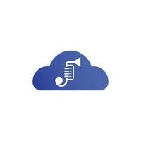 Cloud music audio wave logo template design vector icon illustration