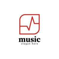 Music audio wave logo template design vector icon illustration