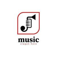 Trumpet music logo template design vector icon illustration