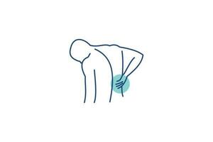 espalda dolor tratamiento logo diseño vector icono ilustración