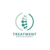 tratamiento quiropráctica logo diseño inspiración. fisioterapia símbolo icono diseño vector