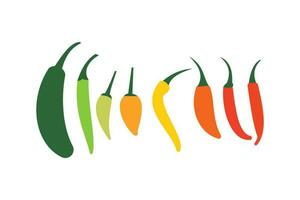 Set isolated chili logo template design vector , icon illustration