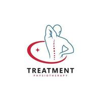 Treatment chiropractic logo design inspiration. Physiotherapy symbol icon design vector