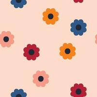 Abstract Floral tile seamless pattern. Vector Retro Flowers repetitive texture. Vintage floral background