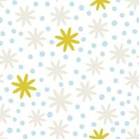 Abstract floral pattern in retro style. Simple vector texture with repeated shapes. Vector mid century background