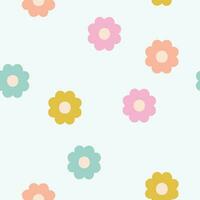 Abstract Floral tile seamless pattern. Vector Retro Flowers repetitive texture. Vintage floral background