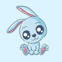 Cute rabbit is sitting cartoon vector