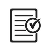 This is checked document vector icon with white background