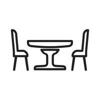 Table with chairs icon. Bistro round table symbol for your web site design, logo, app.Vector illustration vector