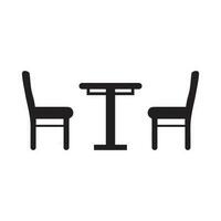 Table with chairs icon. Bistro round table symbol for your web site design, logo, app.Vector illustration vector