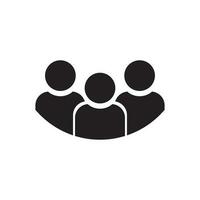 Group of people icon, white background, vector image.