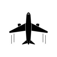 aeronave icono. plano vector ilustración en negro en blanco antecedentes.