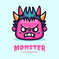 cute kawaii monster illustration vector