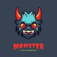 Cute and lovable kawaii monster illustration, sure to bring a smile to anyone's face vector