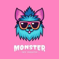 Playful and charming kawaii monster illustration, great for creating a fun and whimsical atmosphere vector