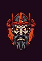 Unleash the undead fury of a zombie Viking warrior in this striking hand-drawn illustration vector