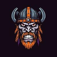 A fearsome zombie Viking warrior, undead and relentless, ready for battle in this captivating illustration vector