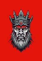 Unleash the undead fury of a zombie Viking warrior in this striking hand-drawn illustration vector