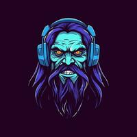 Groove to the beats of the undead with a zombie wearing headphones in this captivating illustration vector