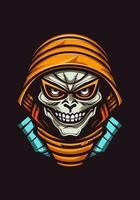 Unearth the chilling secrets of the ancient with a creepy mummy illustration. Unleash the horror and mystery in your designs vector