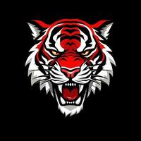 Majestic tiger hand drawn logo illustration capturing strength and beauty. Perfect for bold and fierce brand identities vector