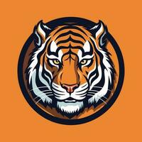 Striking hand drawn tiger logo design with intricate details and powerful presence. Ideal for brands seeking a strong and captivating image vector